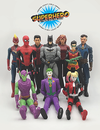 Superhero action figures.