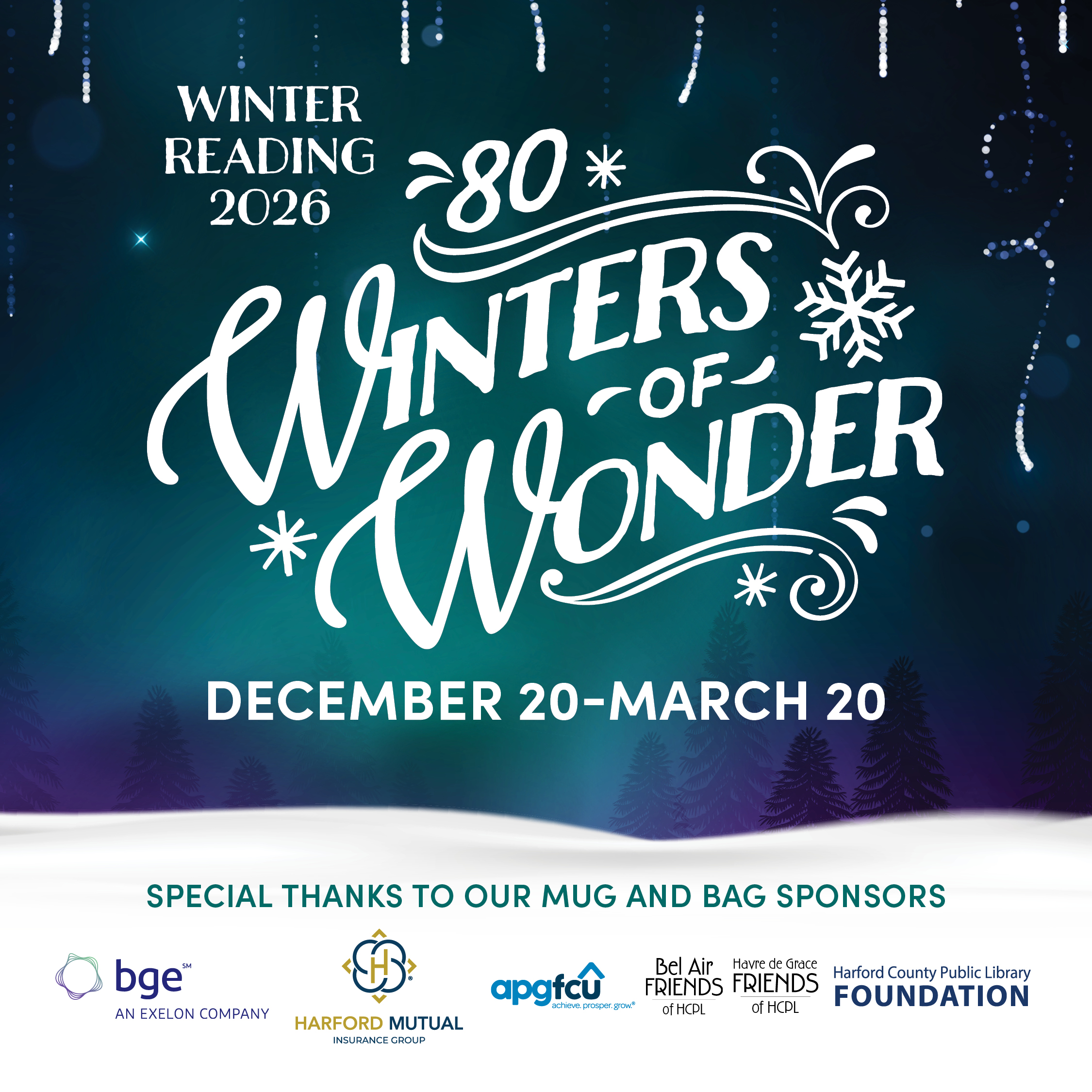 Winter Reading 2026 Promotional with sponsors.
